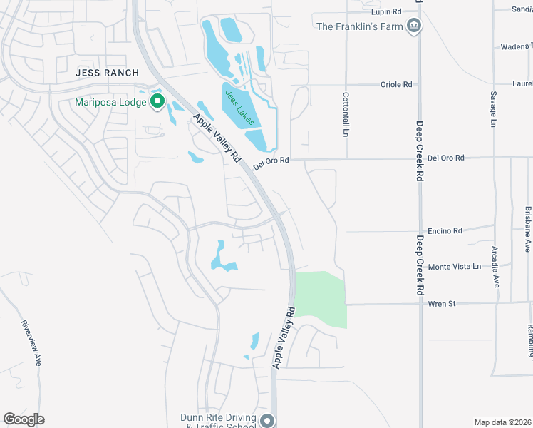 map of restaurants, bars, coffee shops, grocery stores, and more near 19645 Rolling Green Drive in Apple Valley