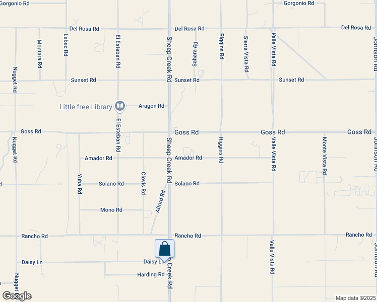 map of restaurants, bars, coffee shops, grocery stores, and more near 4184 Amador Road in Phelan