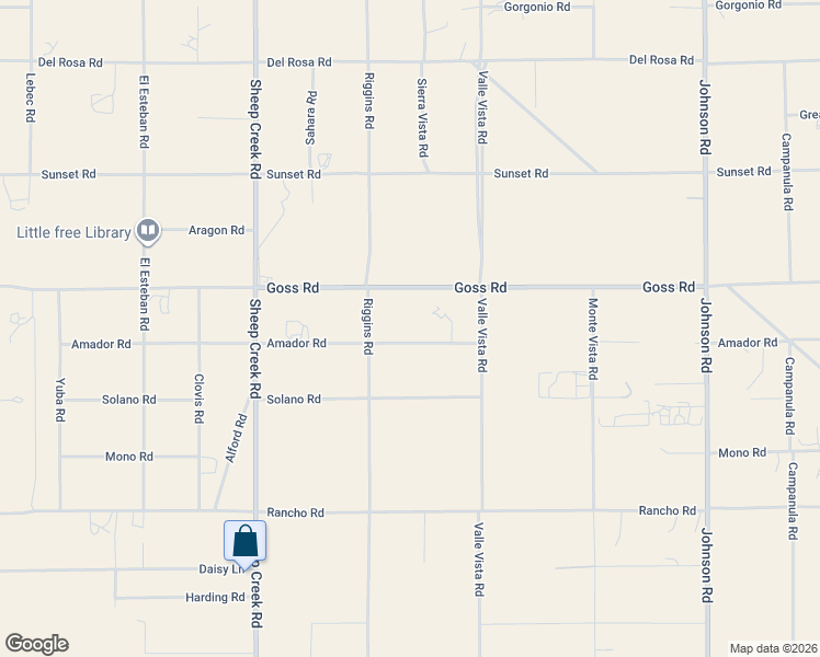 map of restaurants, bars, coffee shops, grocery stores, and more near 4384 Amador Road in Phelan