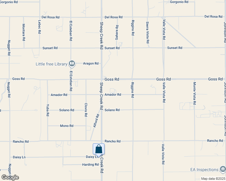 map of restaurants, bars, coffee shops, grocery stores, and more near 4171 Amador Road in Phelan