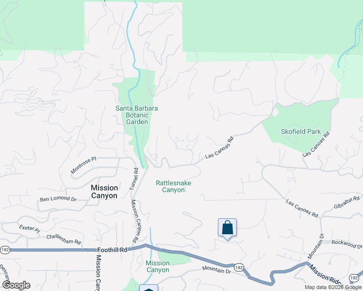 map of restaurants, bars, coffee shops, grocery stores, and more near 2320 Las Canoas Road in Santa Barbara