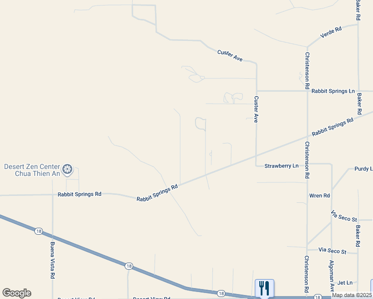 map of restaurants, bars, coffee shops, grocery stores, and more near 31024 Rabbit Springs Road in Lucerne Valley