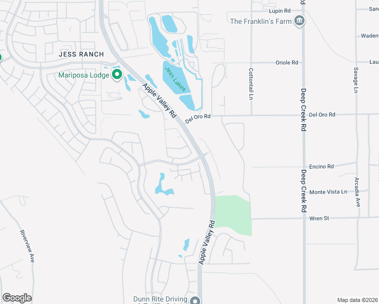 map of restaurants, bars, coffee shops, grocery stores, and more near 19645 Rolling Green Drive in Apple Valley