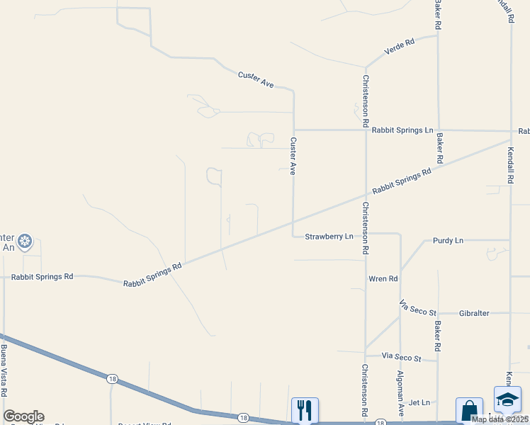 map of restaurants, bars, coffee shops, grocery stores, and more near 31212 Rabbit Springs Road in Lucerne Valley
