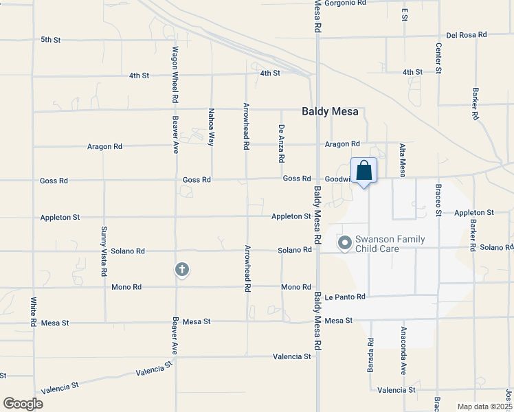 map of restaurants, bars, coffee shops, grocery stores, and more near 9526 Appleton Street in Victorville