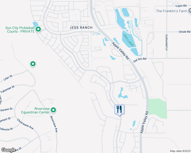 map of restaurants, bars, coffee shops, grocery stores, and more near 19301 Galloping Hill Road in Apple Valley