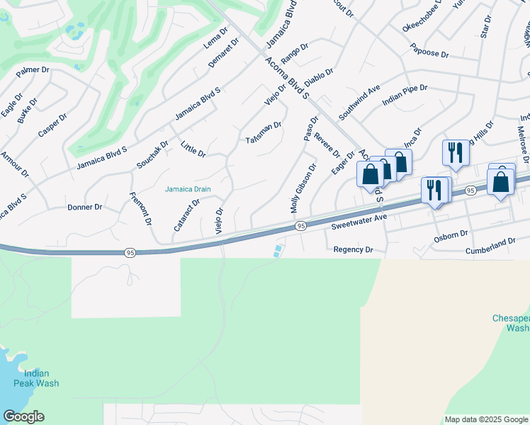 map of restaurants, bars, coffee shops, grocery stores, and more near 929 Paso Drive in Lake Havasu City