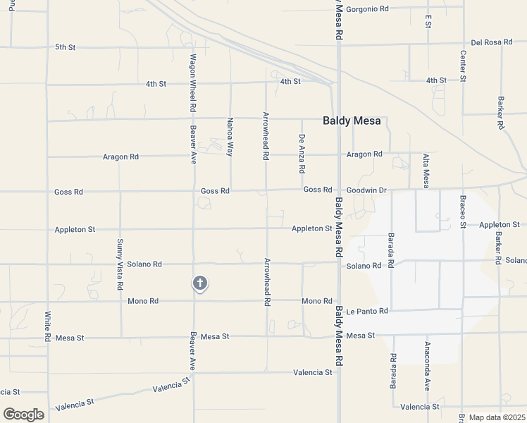 map of restaurants, bars, coffee shops, grocery stores, and more near 9476 Appleton Street in Victorville
