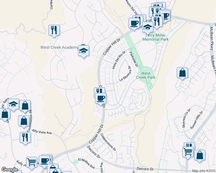map of restaurants, bars, coffee shops, grocery stores, and more near 24490 Marzal Street in Santa Clarita