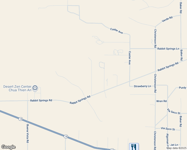 map of restaurants, bars, coffee shops, grocery stores, and more near 31024 Rabbit Springs Road in Lucerne Valley