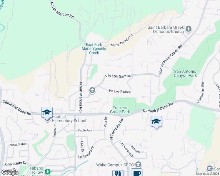 map of restaurants, bars, coffee shops, grocery stores, and more near 979 Paseo Los Santos in Santa Barbara