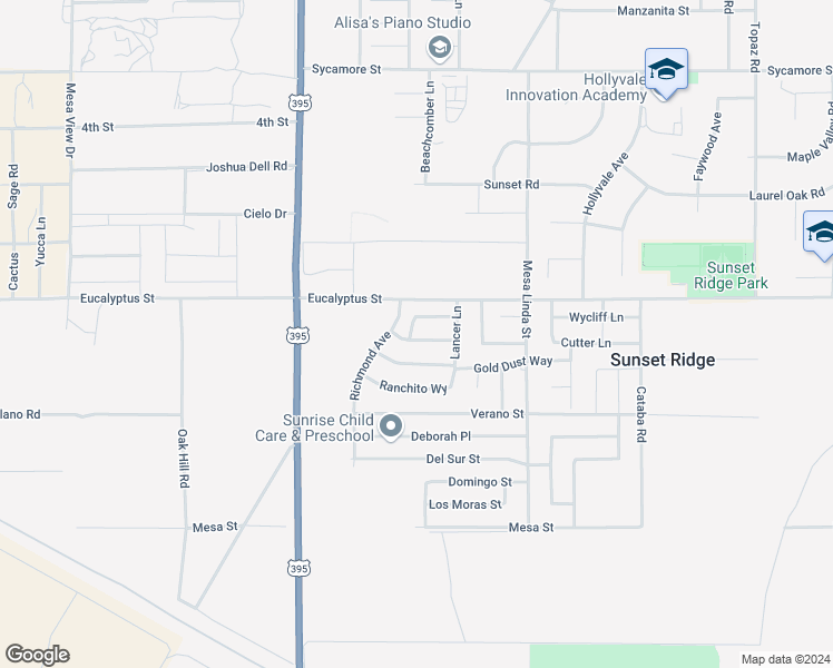 map of restaurants, bars, coffee shops, grocery stores, and more near 12322 Craven Way in Victorville