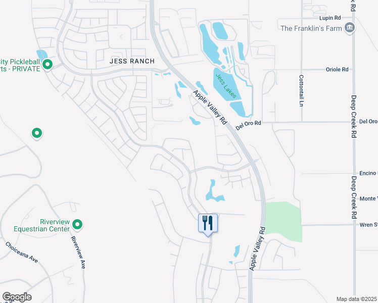 map of restaurants, bars, coffee shops, grocery stores, and more near 11170 Avonlea Road in Apple Valley