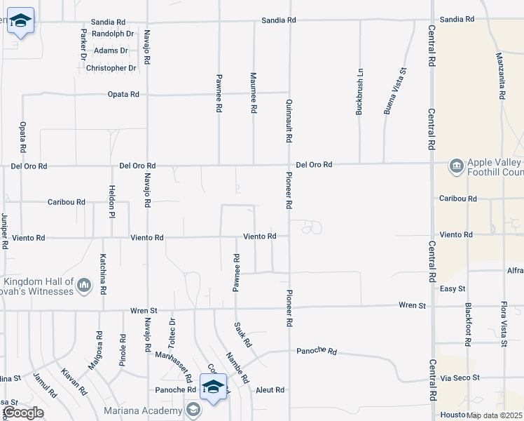 map of restaurants, bars, coffee shops, grocery stores, and more near 11175 Tyee Road in Apple Valley