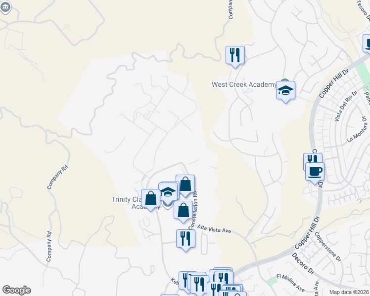 map of restaurants, bars, coffee shops, grocery stores, and more near 28502 Constellation Road in Santa Clarita