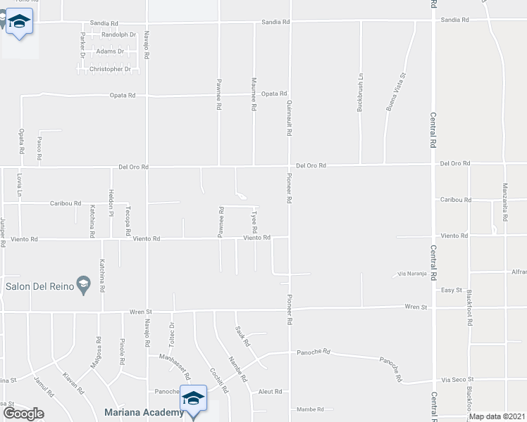 map of restaurants, bars, coffee shops, grocery stores, and more near 11175 Tyee Road in Apple Valley