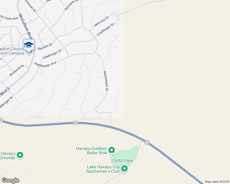map of restaurants, bars, coffee shops, grocery stores, and more near 4105 Vagabond Drive in Lake Havasu City