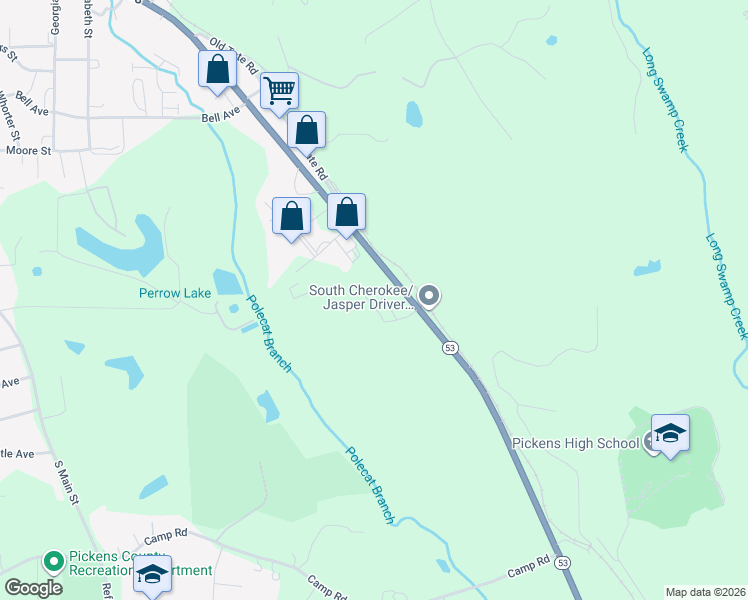 map of restaurants, bars, coffee shops, grocery stores, and more near 52 Brittany Court in Jasper