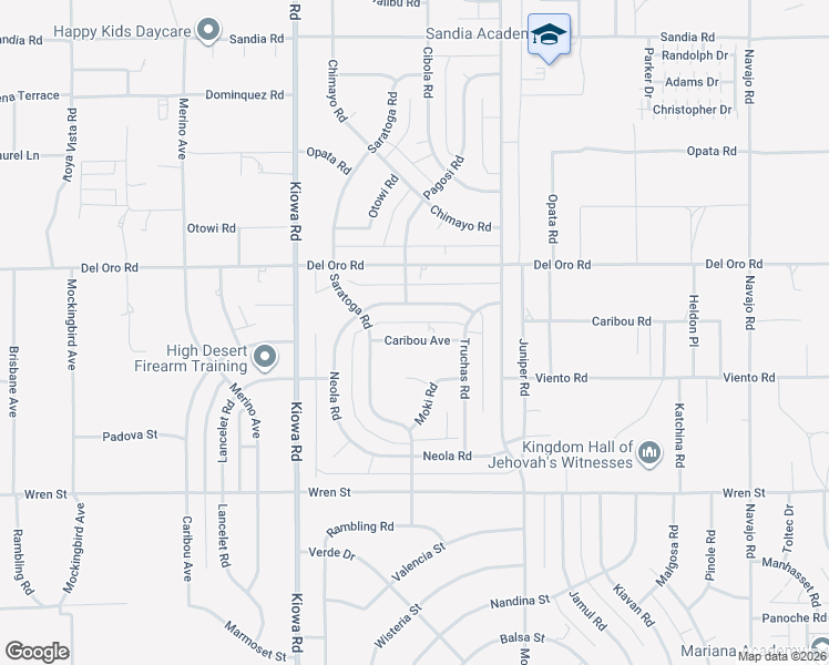 map of restaurants, bars, coffee shops, grocery stores, and more near 21112 Caribou Road in Apple Valley