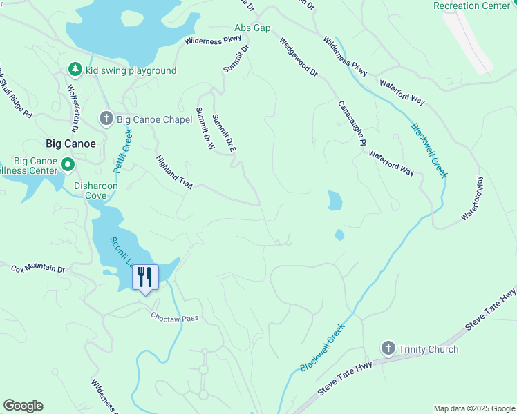 map of restaurants, bars, coffee shops, grocery stores, and more near Highland Trail in Pickens County