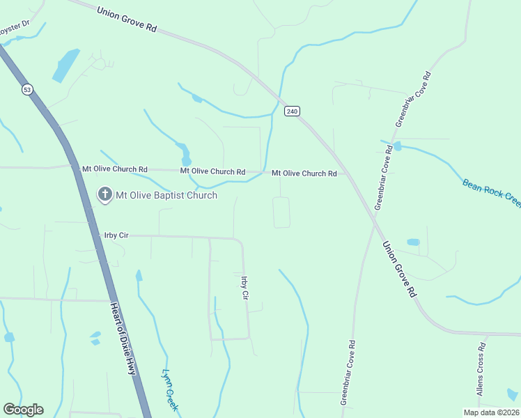 map of restaurants, bars, coffee shops, grocery stores, and more near 588 Mount Olive Church Road in Union Grove