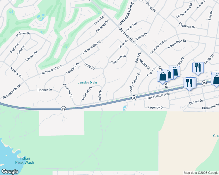 map of restaurants, bars, coffee shops, grocery stores, and more near 901 Fremont Place in Lake Havasu City