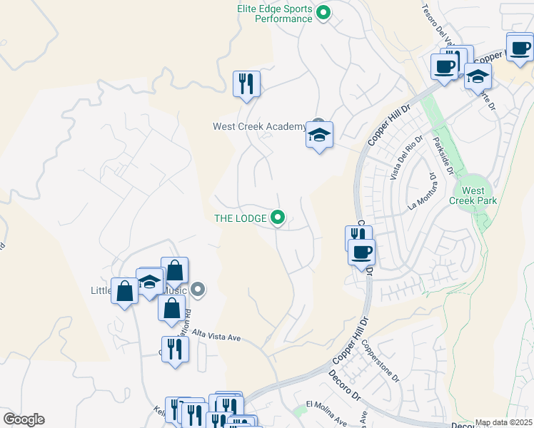 map of restaurants, bars, coffee shops, grocery stores, and more near 24848 Carbon Lane in Santa Clarita