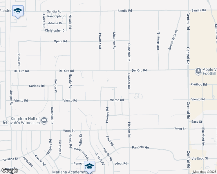 map of restaurants, bars, coffee shops, grocery stores, and more near Vía Pariso in Apple Valley