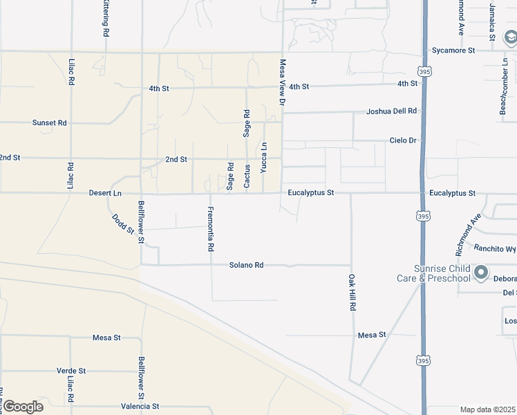 map of restaurants, bars, coffee shops, grocery stores, and more near Eucalyptus Street in Victorville
