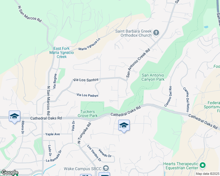 map of restaurants, bars, coffee shops, grocery stores, and more near 4734 San Antonio Court in Santa Barbara