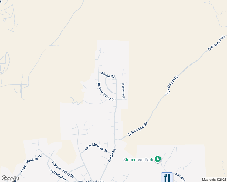 map of restaurants, bars, coffee shops, grocery stores, and more near 30314 Honeysuckle Hill Drive in Santa Clarita