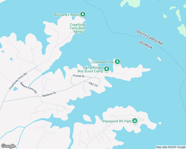 map of restaurants, bars, coffee shops, grocery stores, and more near 198 C&C Circle in Hartwell