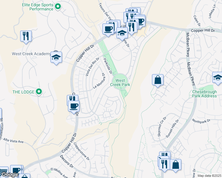 map of restaurants, bars, coffee shops, grocery stores, and more near 28488 Camino Del Arte Drive in Santa Clarita