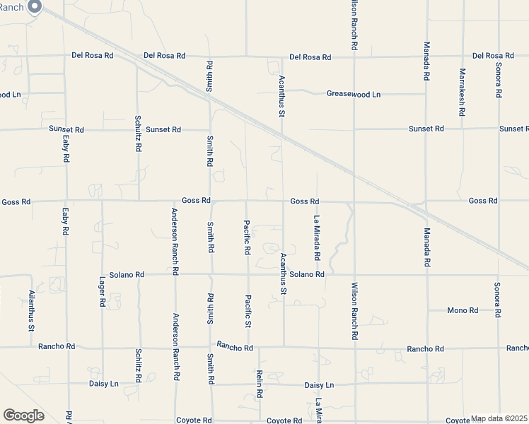 map of restaurants, bars, coffee shops, grocery stores, and more near 6251 Goss Road in Phelan