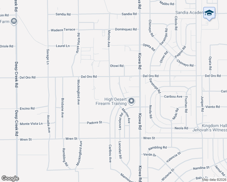 map of restaurants, bars, coffee shops, grocery stores, and more near 11183 Merino Avenue in Apple Valley