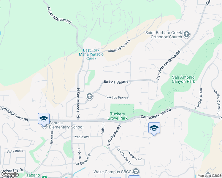 map of restaurants, bars, coffee shops, grocery stores, and more near 979 Paseo Los Santos in Santa Barbara