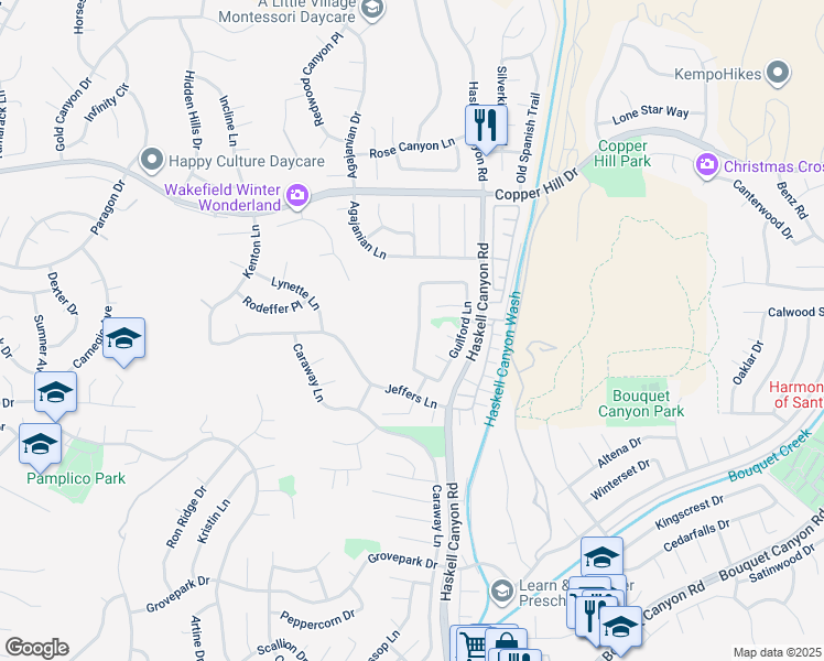 map of restaurants, bars, coffee shops, grocery stores, and more near 28137 Stonington Lane in Santa Clarita
