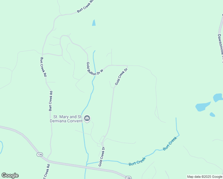 map of restaurants, bars, coffee shops, grocery stores, and more near 663 Gold Creek Drive in Dawsonville