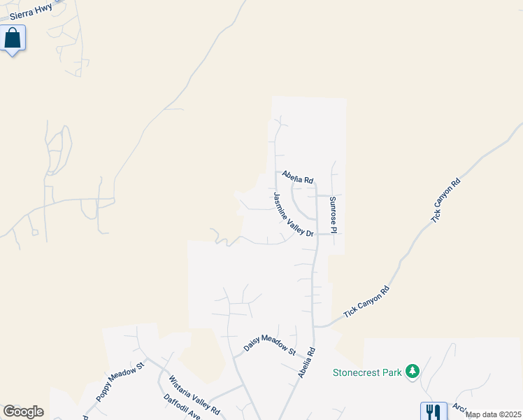 map of restaurants, bars, coffee shops, grocery stores, and more near 14722 Calla Lily Court in Santa Clarita