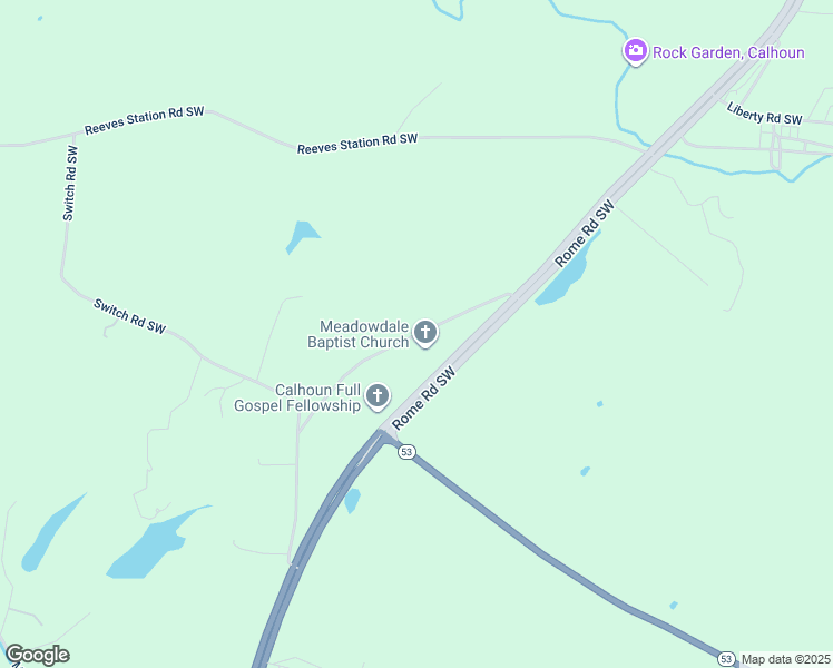 map of restaurants, bars, coffee shops, grocery stores, and more near 401 Switch Conn Road Southwest in Calhoun