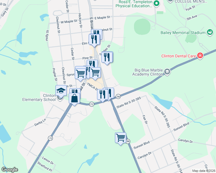 map of restaurants, bars, coffee shops, grocery stores, and more near 43-127 Shadow Wood Drive in Clinton
