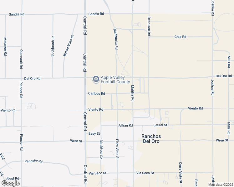 map of restaurants, bars, coffee shops, grocery stores, and more near Manzanita Road in Apple Valley