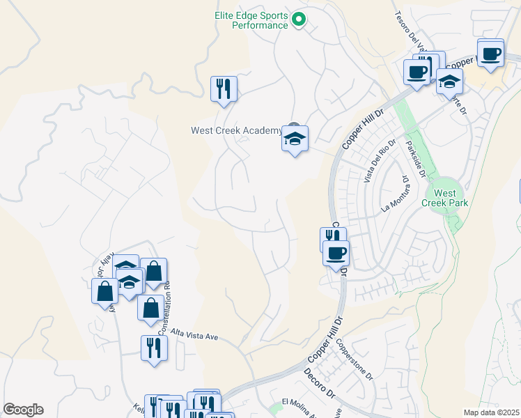 map of restaurants, bars, coffee shops, grocery stores, and more near 24828 Carbon Lane in Santa Clarita