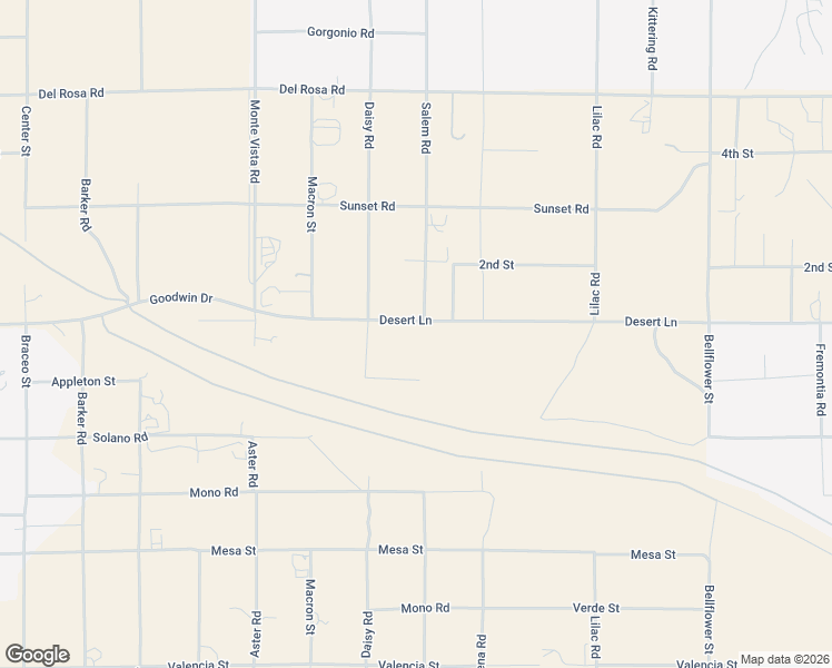 map of restaurants, bars, coffee shops, grocery stores, and more near 10763 Goss Road in Phelan