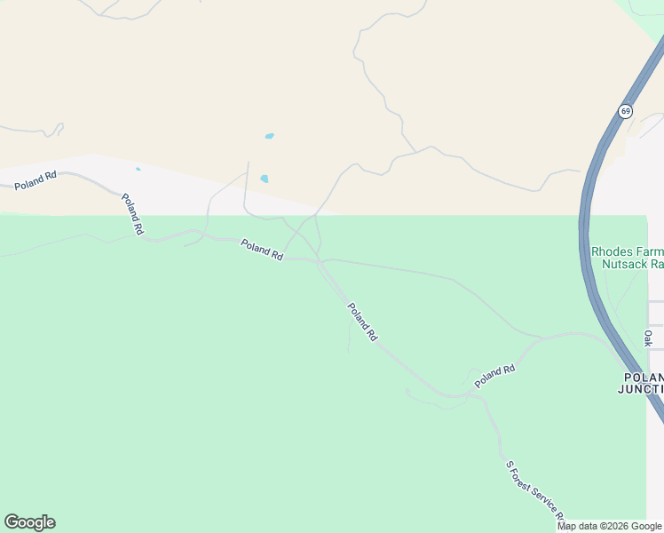 map of restaurants, bars, coffee shops, grocery stores, and more near 10200 Poland Road in Mayer