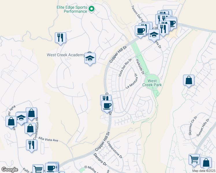 map of restaurants, bars, coffee shops, grocery stores, and more near 28447 Herrera Street in Santa Clarita