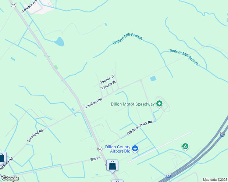 map of restaurants, bars, coffee shops, grocery stores, and more near 1132-1164 Scottland Road in Dillon