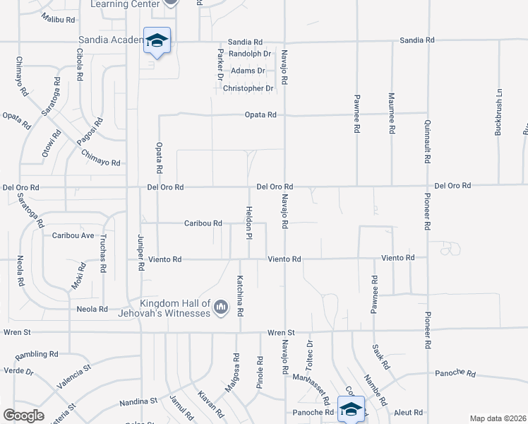 map of restaurants, bars, coffee shops, grocery stores, and more near 11283 Tecopa Road in Apple Valley