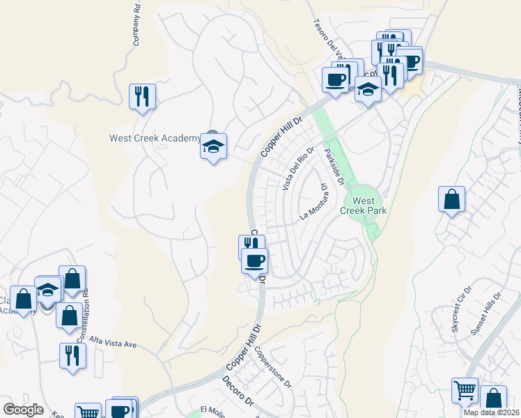 map of restaurants, bars, coffee shops, grocery stores, and more near 28475 Herrera Street in Santa Clarita