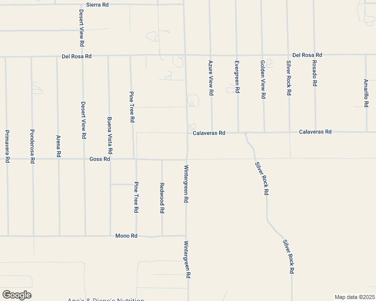 map of restaurants, bars, coffee shops, grocery stores, and more near Wintergreen Road in Piñon Hills